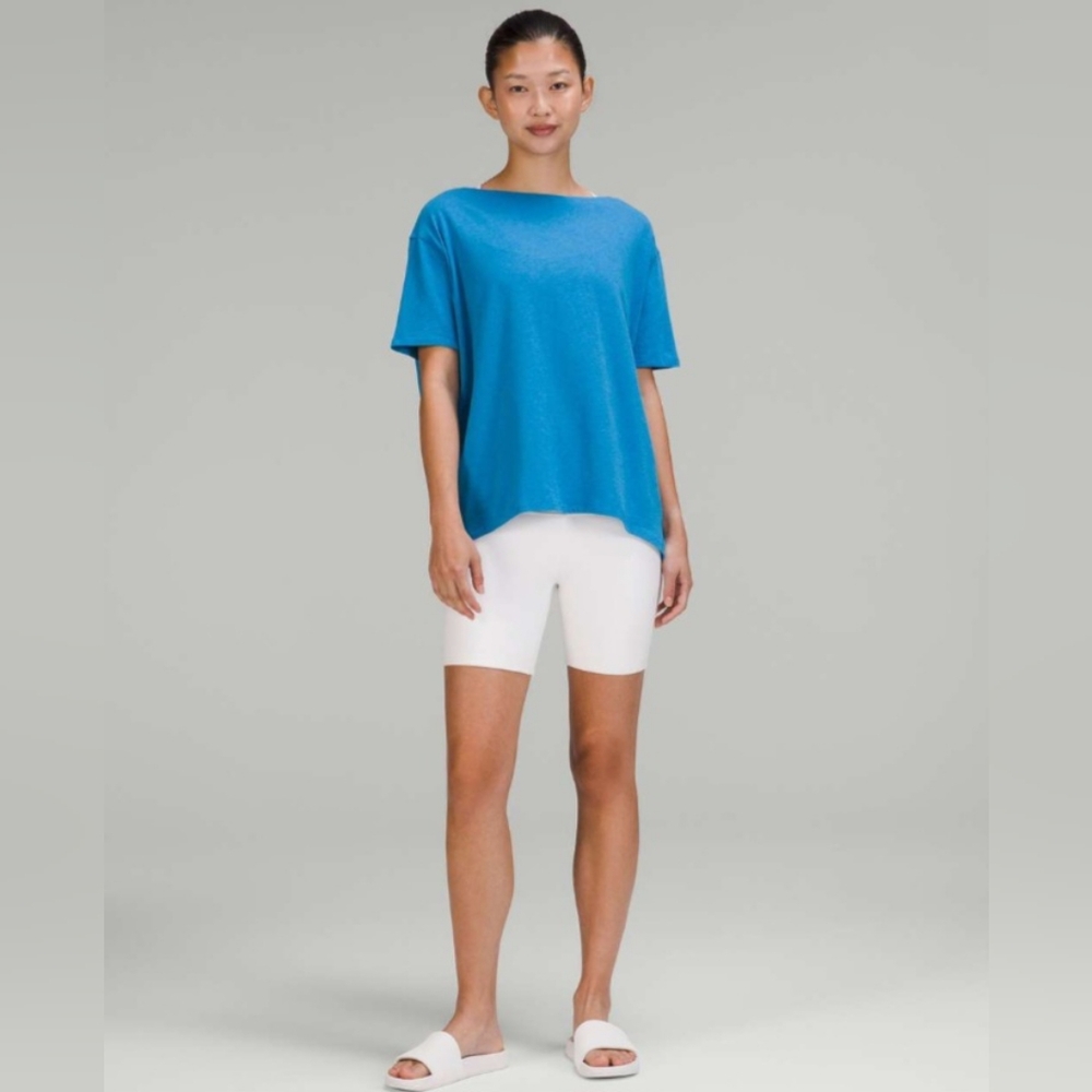 Lululemon Back in Action Short Sleeve T-Shirt Heathered Poolside 6 Pre-owned